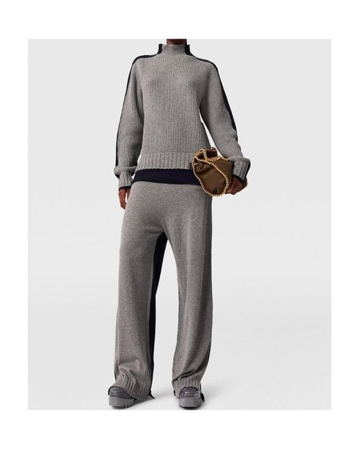 Stella McCartney Gray Panelled Knitted Trousers