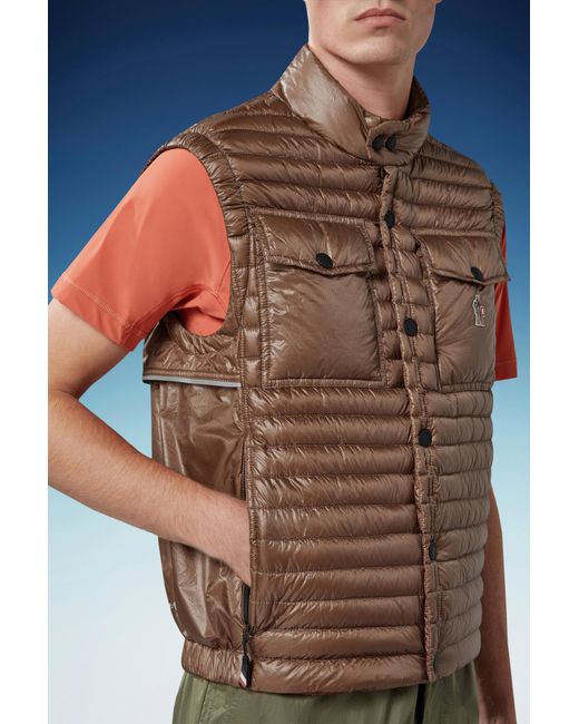 Moncler Brown Ollon Down Gilet for men
