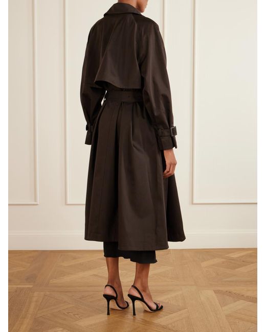 Nour Hammour Black Double-Breasted Trench Coat
