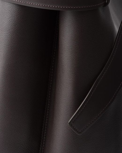 Prada Black Buckle Leather Bag With Belt for men