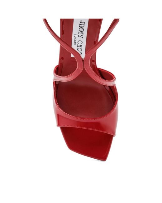 Jimmy Choo Red Stiletto-Heeled Sandals