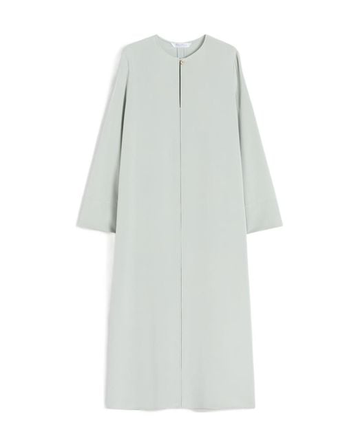 Max Mara Gray Stretch Silk Crepe De Chine Kaftan