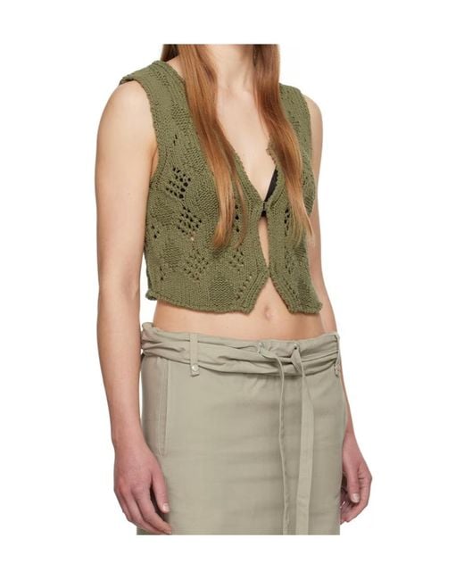 OPEN YY Green Argyle Vest
