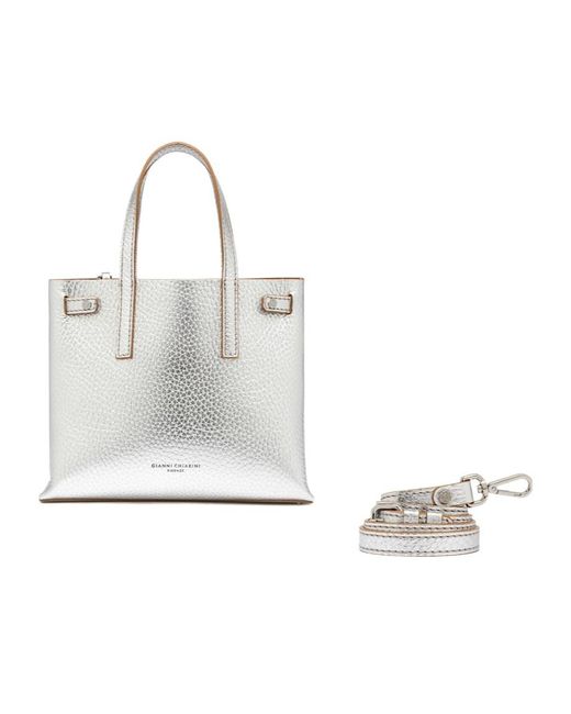 Gianni Chiarini White Altea Double Handle Shoulder Bag