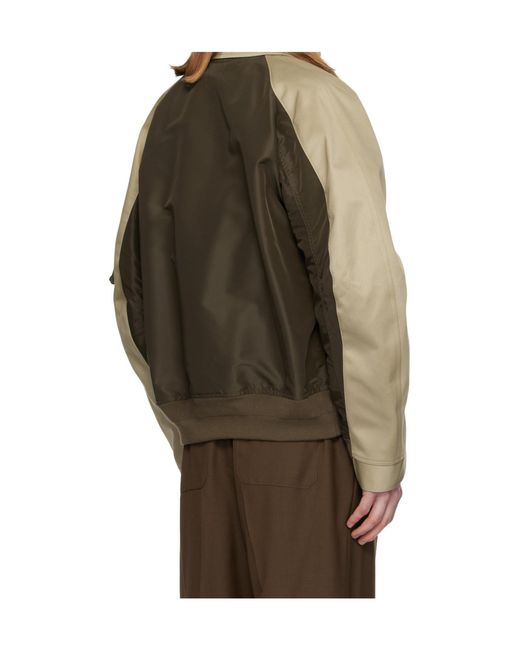 Sacai Brown Twill Collared Zip-Up Blouson for men
