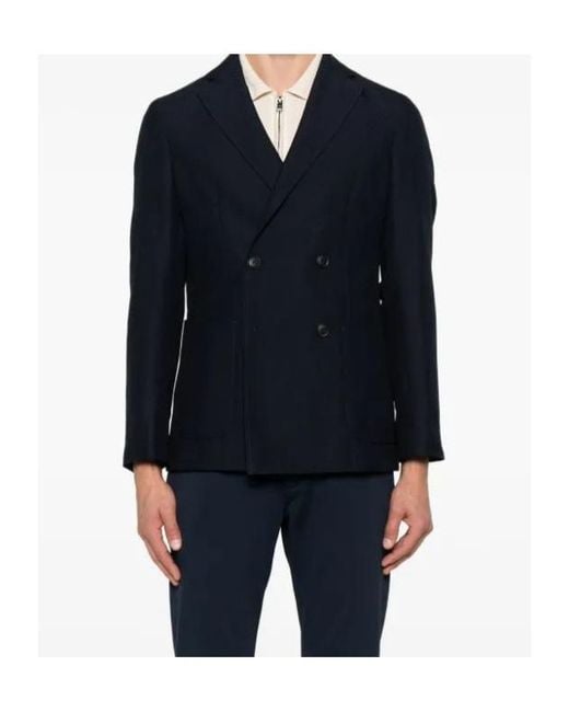 Boss Blue Double-Breasted Jacket for men