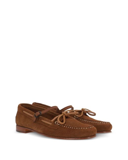 Hereu Brown Round-Toed Flat Shoes