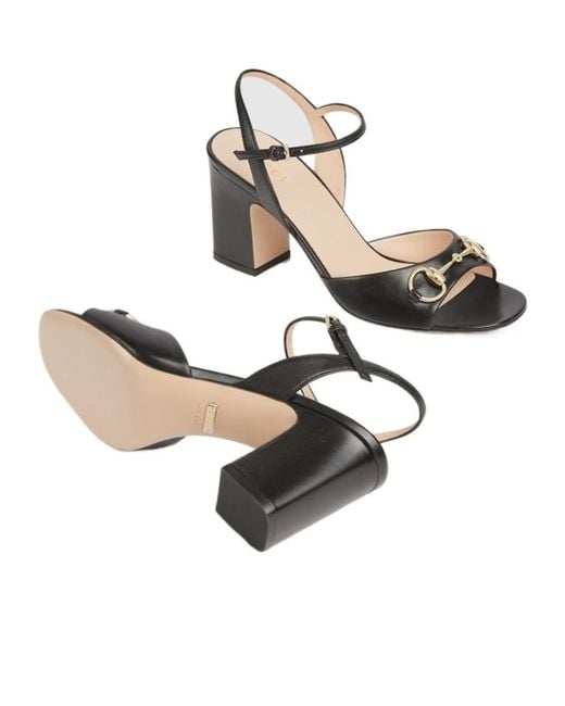 Gucci Metallic Horsebit Detailed Sandals