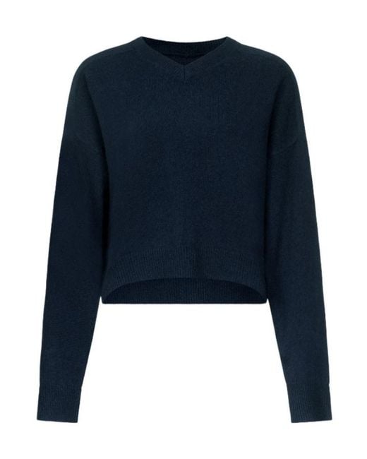 Loulou de Saison Blue Anzor Lds V Neck Cashmere Sweater