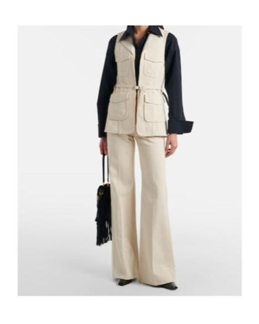 Dorothee Schumacher White Summer Of Love Cotton And Linen Flared Pants