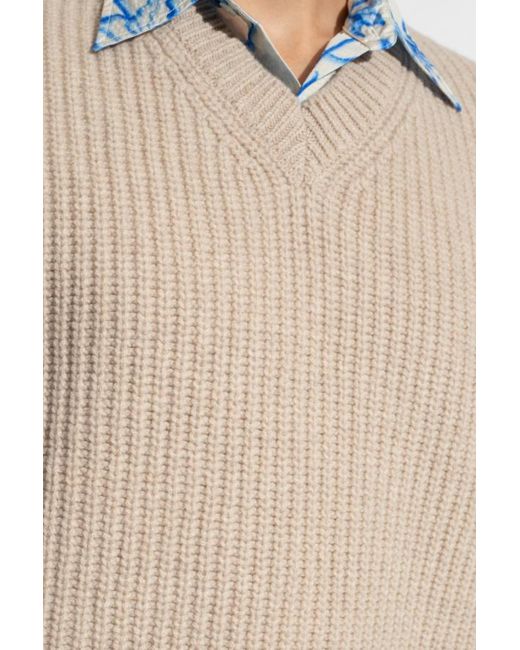 Nanushka Natural Malthe V-Neck Knitted Vest for men