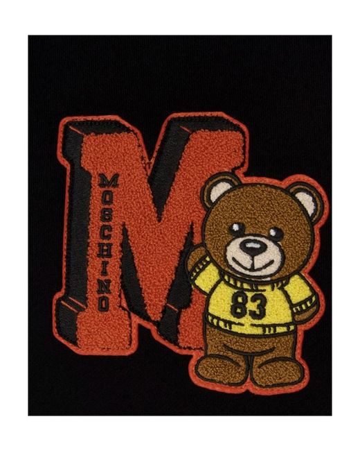 Moschino Black Patch-Detail Pullover Hoodie