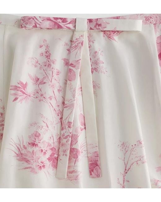 Dior Pink Iviera Flared Midi Skirt