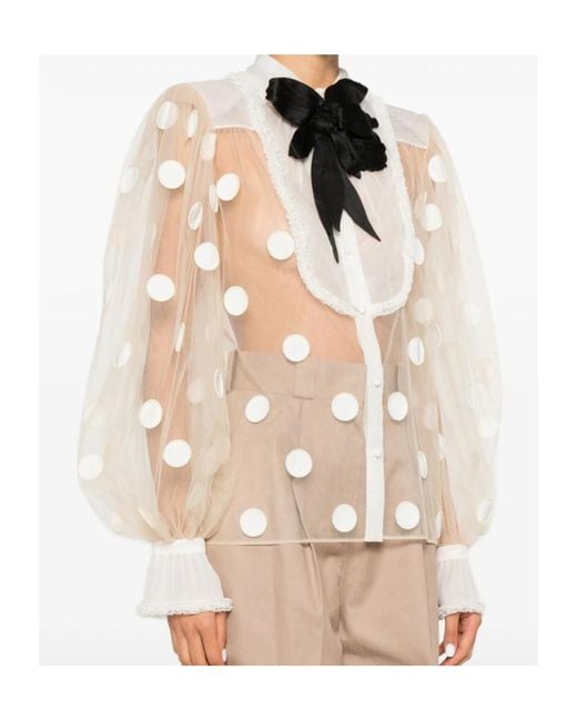 Valentino White Polka Dot Pattern Shirt
