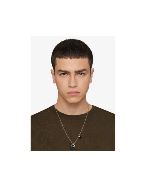Givenchy White G Chain Necklace With Pendant for men