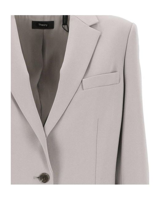 Theory Gray Admiral Crepe Staple Blazer