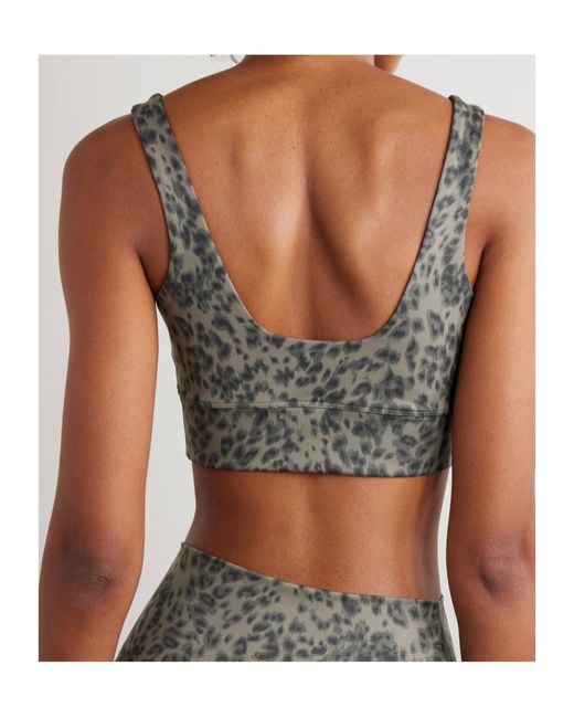 Varley Gray Cori Cheetah-Print Freesoft Sports Bra