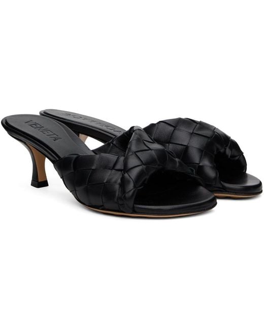 Bottega Veneta Black Intrecciato Blink Mules
