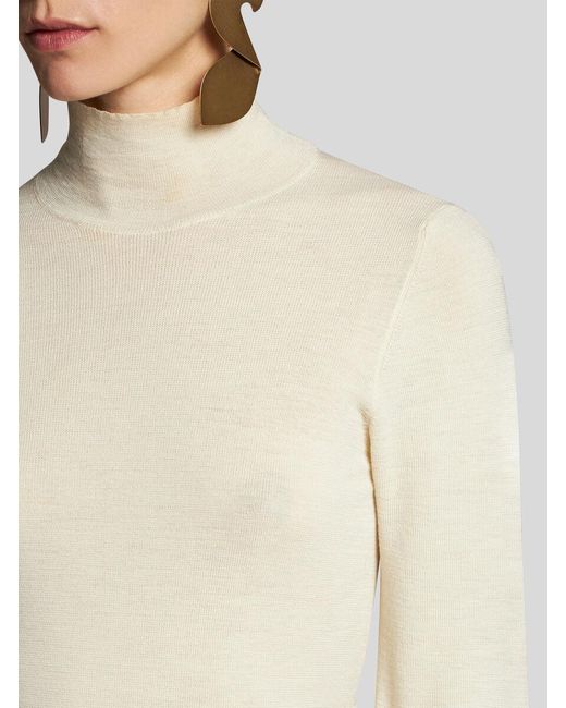 Etro White Wool Turtleneck Sweater