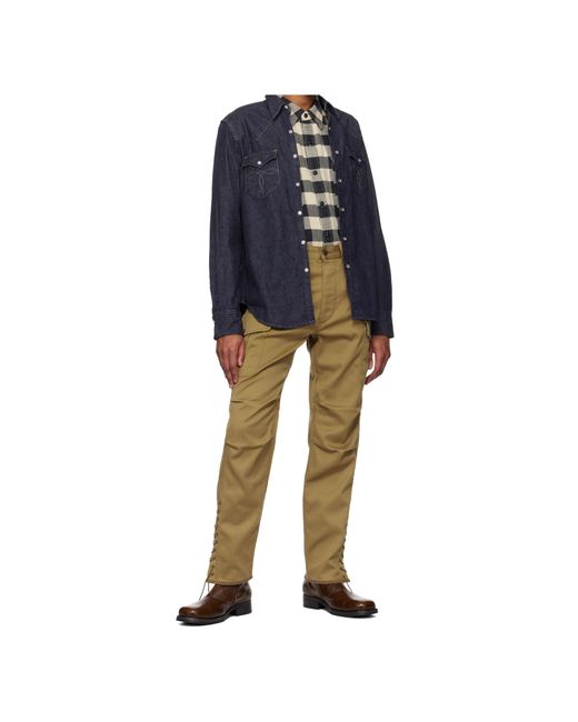 RRL Blue Long-Sleeved Denim Shirt for men