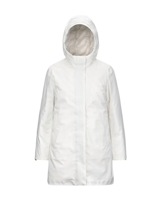 K-Way White Hooded Down Coat