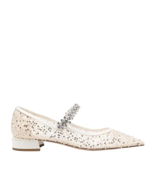 Jimmy Choo White Bing Ballet Flats