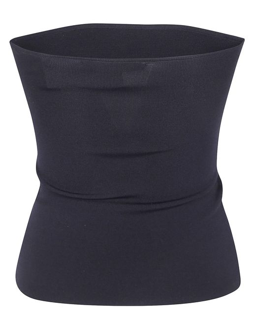 Entire studios Blue Ribbed-Knit Strapless Top