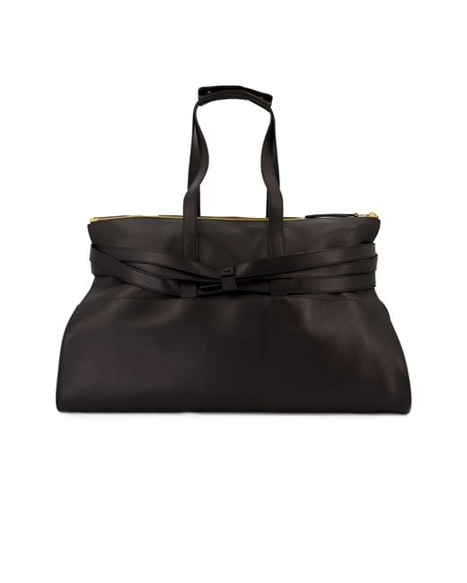 Moschino Black Belted Top Handle Tote Bag