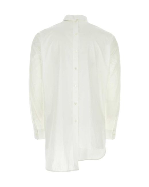 Lanvin White Buttoned Asymmetric Long-Sleeved Shirt for men