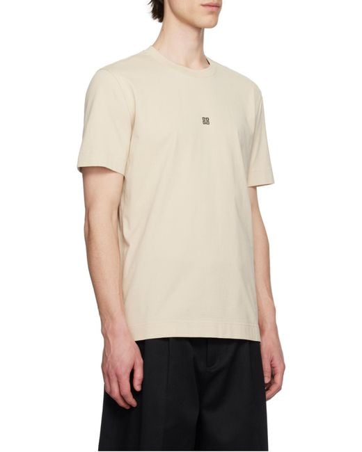Givenchy Natural 4G Embroidered Crewneck T-Shirt for men
