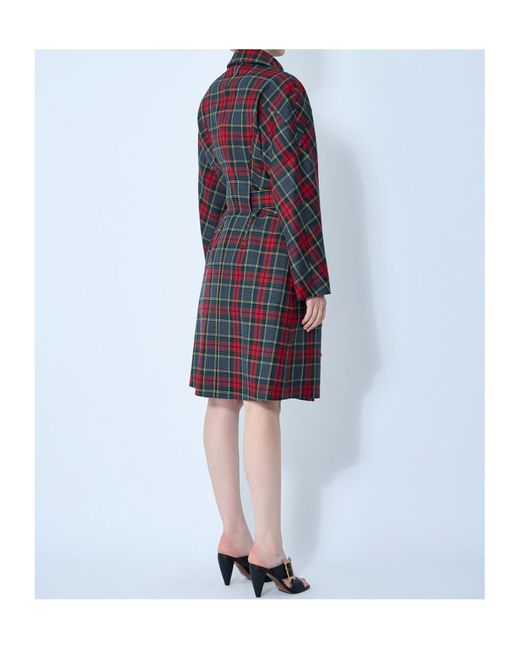 Vivienne Westwood Blue Checked Belted Coat