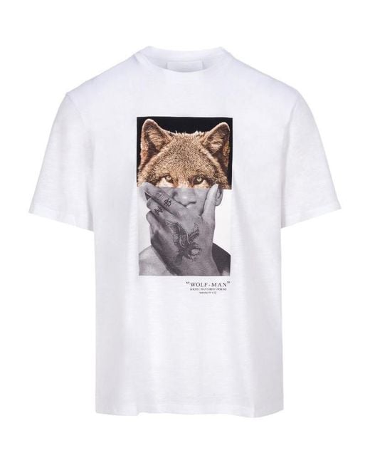 Neil Barrett White Printed T-Shirt for men