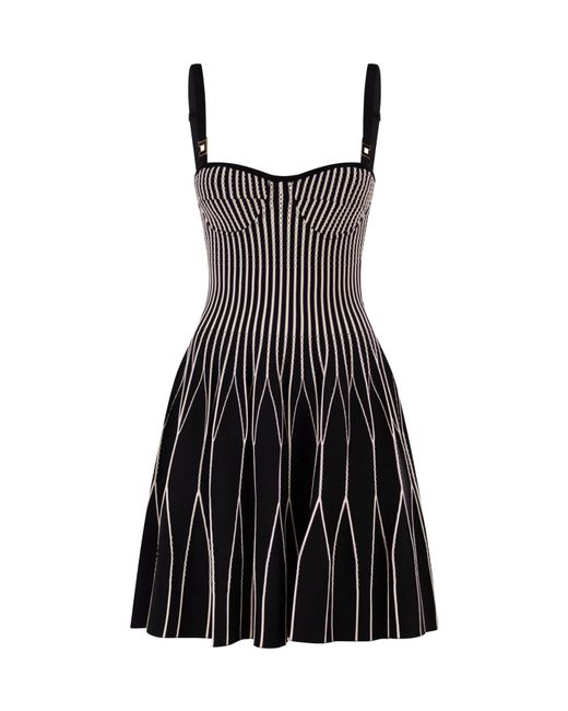 Elisabetta Franchi Black Two-Colour Knitted Dress