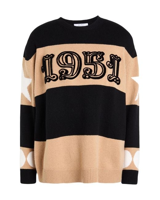 Max Mara Black Striped Lightweight Knitted Sweater