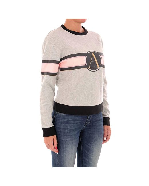 Emporio Armani White Round-Necked Logo Sweater