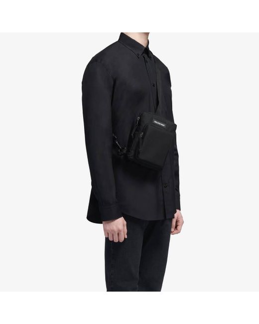 Balenciaga Black Borsa Explorer Crossbody Messenger Da Uomo for men
