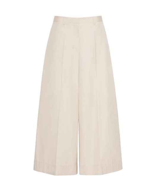 Max Mara White Cotton Poplin Trousers