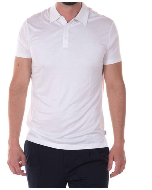 Armani Jeans White Logo Slim Polo Shirt for men