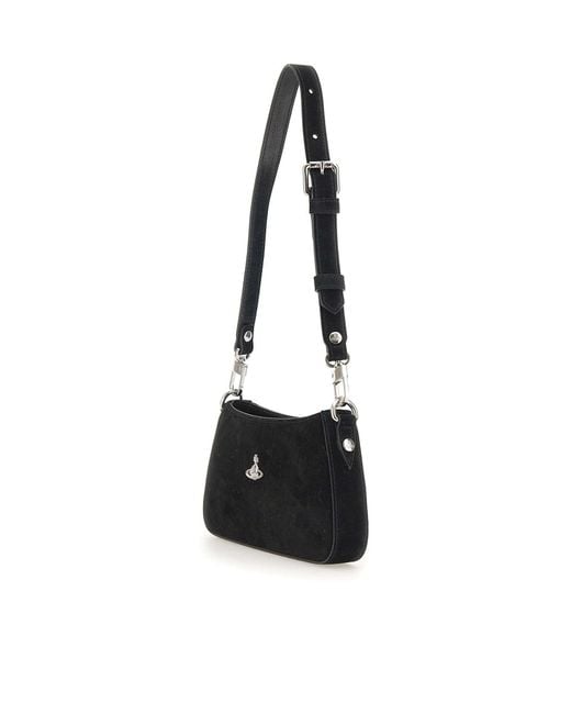 Vivienne Westwood Black Tasha Orb Plaque Shoulder Bag