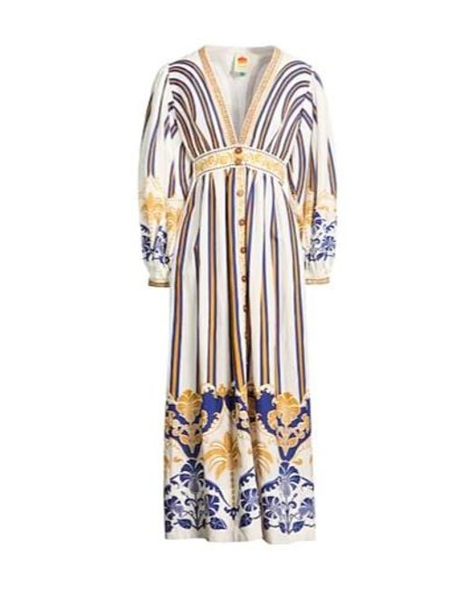Farm Rio White Multicolored Dress