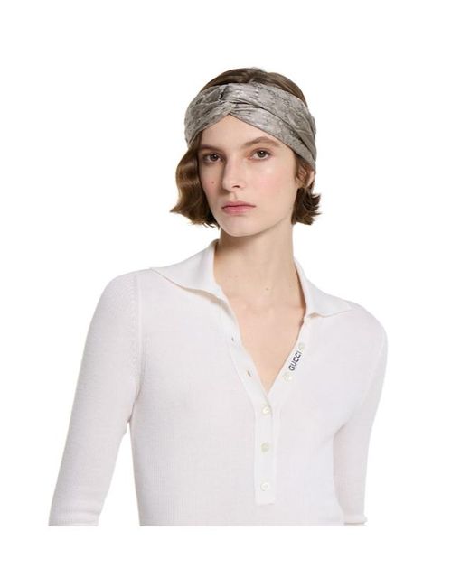 Gucci Gray Gg Carré Scarf
