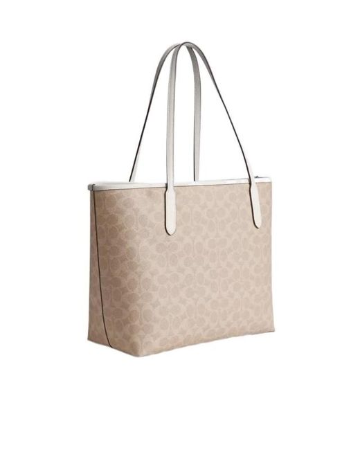COACH Natural Double Handle Tote Bag