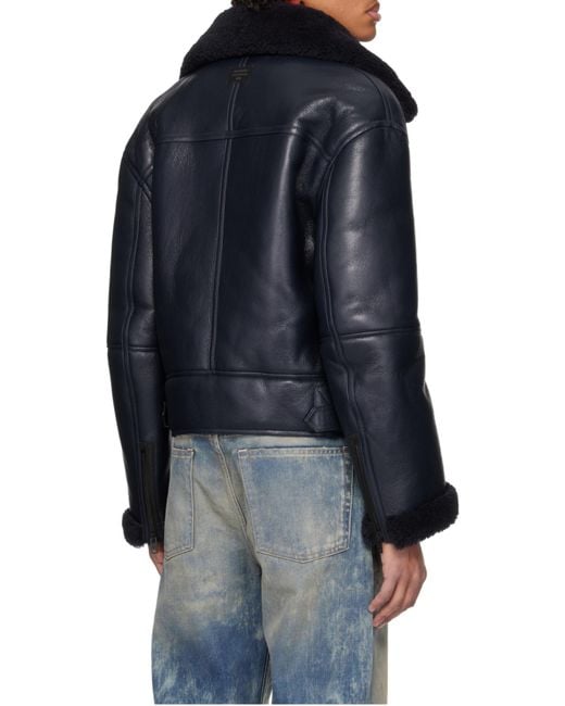 Acne Black Zip-Up Leather Jacket for men