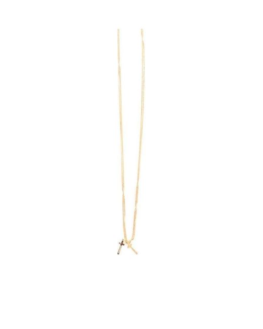 DSquared² White Cross-Pendant Necklace for men