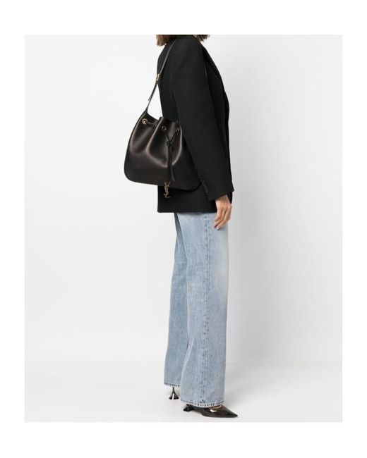 Saint Laurent Black Parirs Vii Leather Shoulder Bag