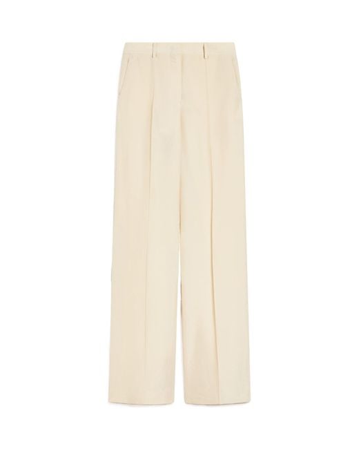 Sportmax White Orario Pleat Detailed Pants
