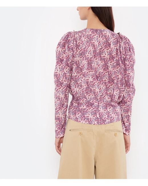 Isabel Marant Purple All-Over Printed Blouse