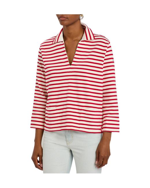 Polo Ralph Lauren Red Striped Cotton Sweatshirt