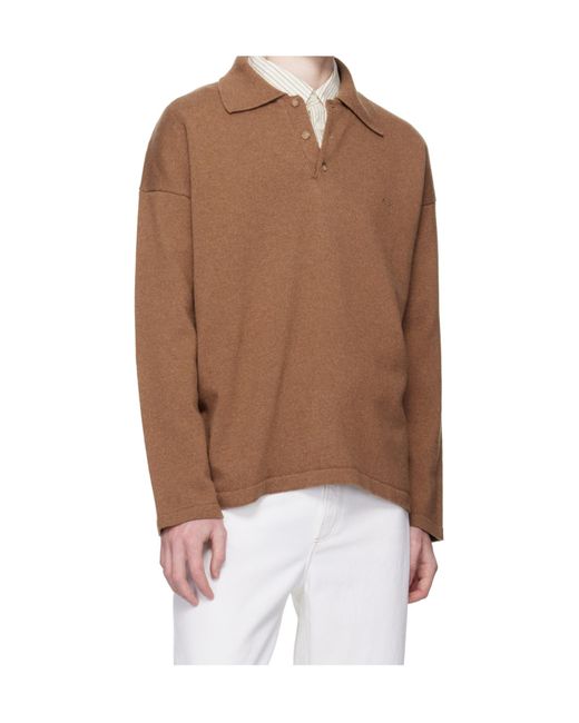 A.P.C. Brown Wool Polo Shirt for men