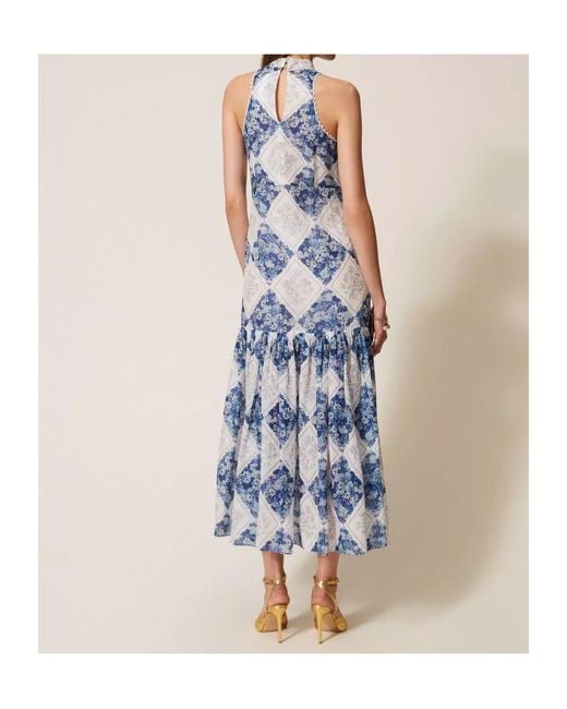 Twinset Blue Floral Print Dress